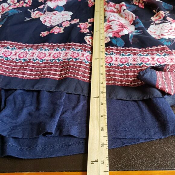 APT. 9 Women's Black Floral Sheer Overlay Poncho Top Boho Chic Festive Size M - Picture 9 of 10